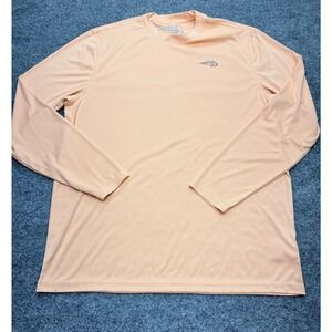 Reel Life Mens Performance Fishing Shirt Peach Orange Long Sleeve Graphic Size M